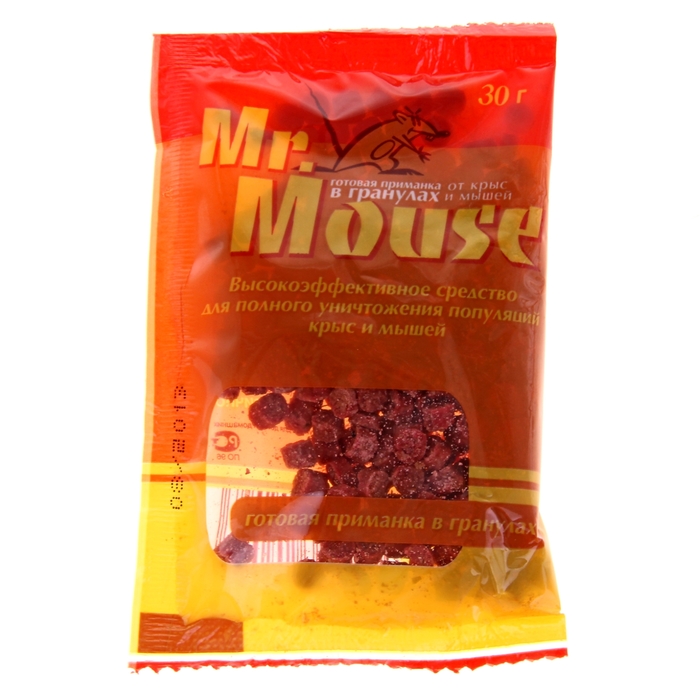 

Гранулы от грызунов Mr. Mouse Р00000642 30 г