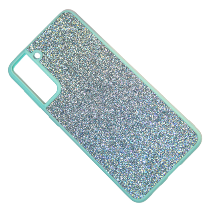 

Чехол Samsung SM-G996B (Galaxy S21 Plus) пластиковый с блестками <голубой>