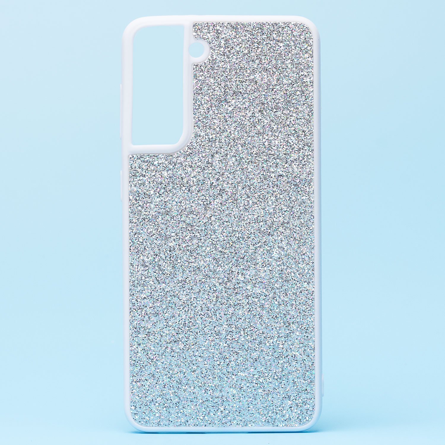 

Чехол Samsung SM-G996B (Galaxy S21 Plus) пластиковый с блестками <белый>