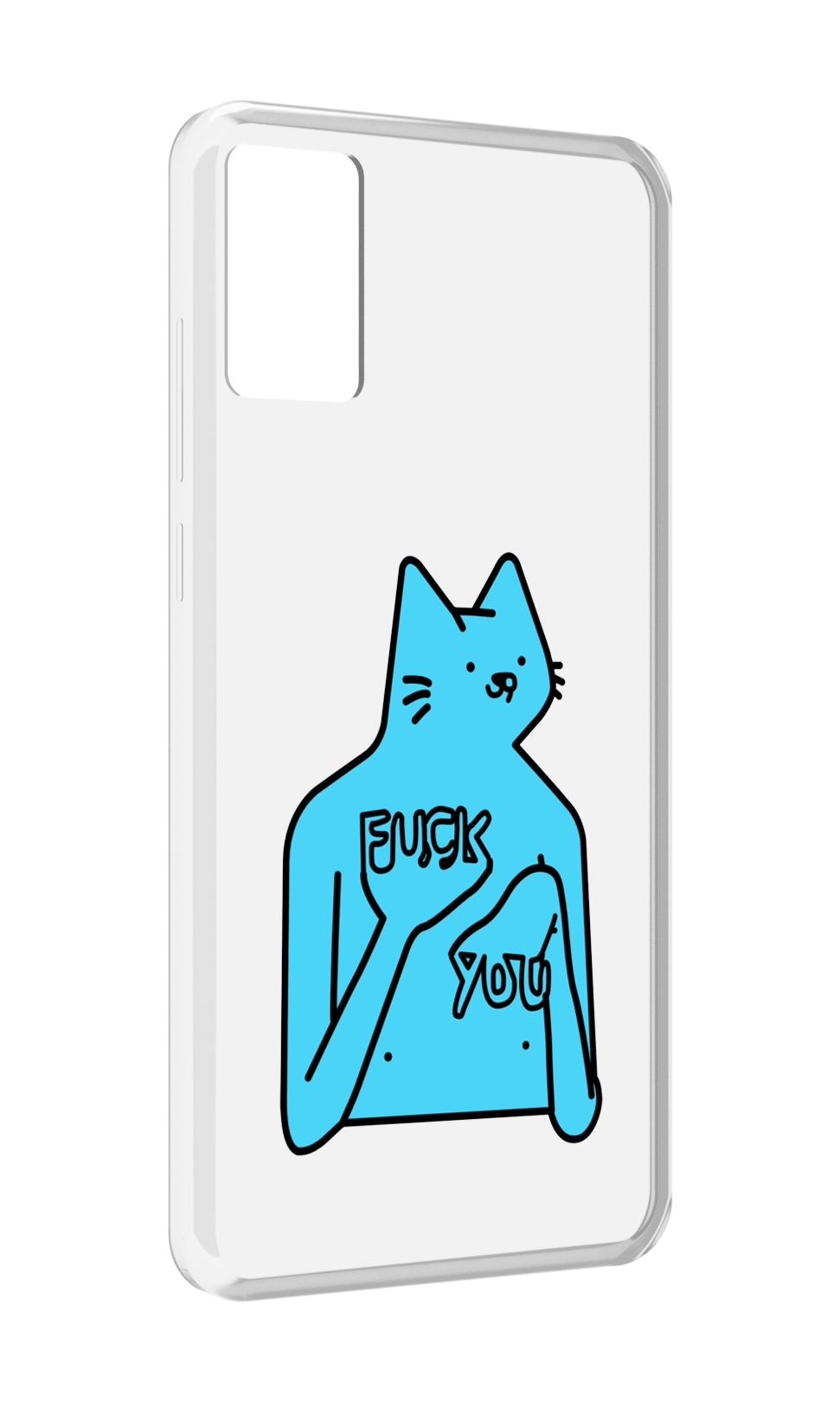 

Чехол MyPads голубой-кот-фак-ю для CUBOT P50, Прозрачный, Tocco