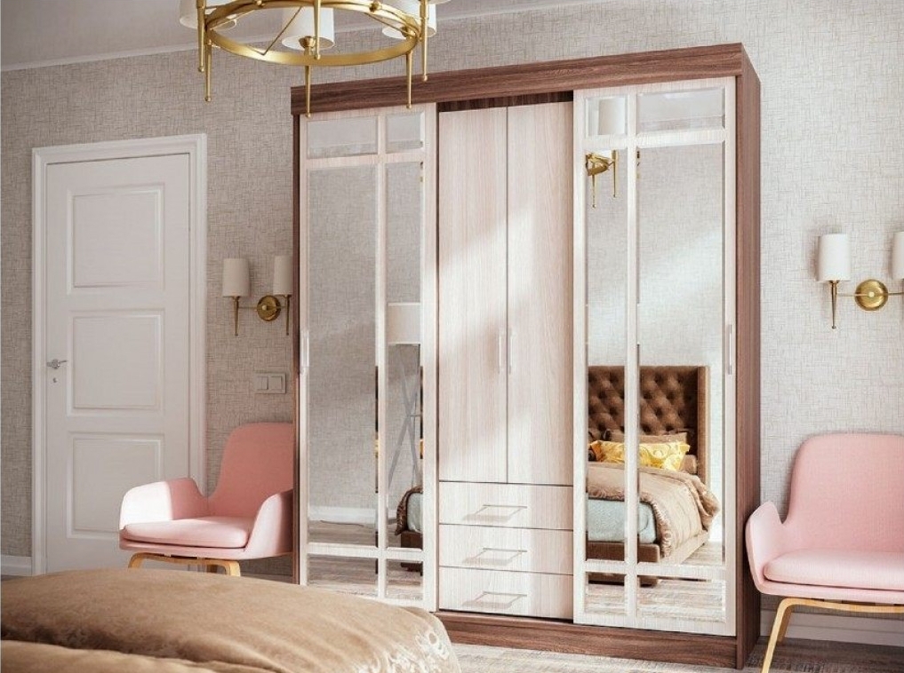 

Шкаф-купе для одежды Маэстро (комби шимо) Миф, Коричневый;серый, Маэстро Миф