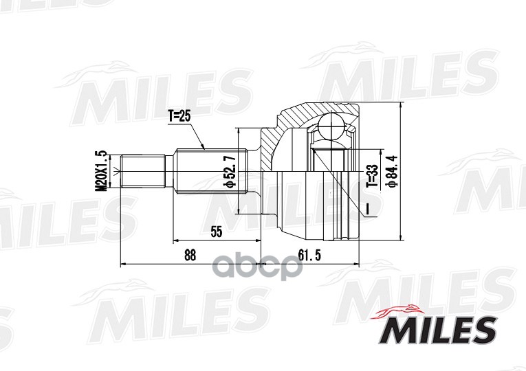 

Шрус Наружный MILES ga20401