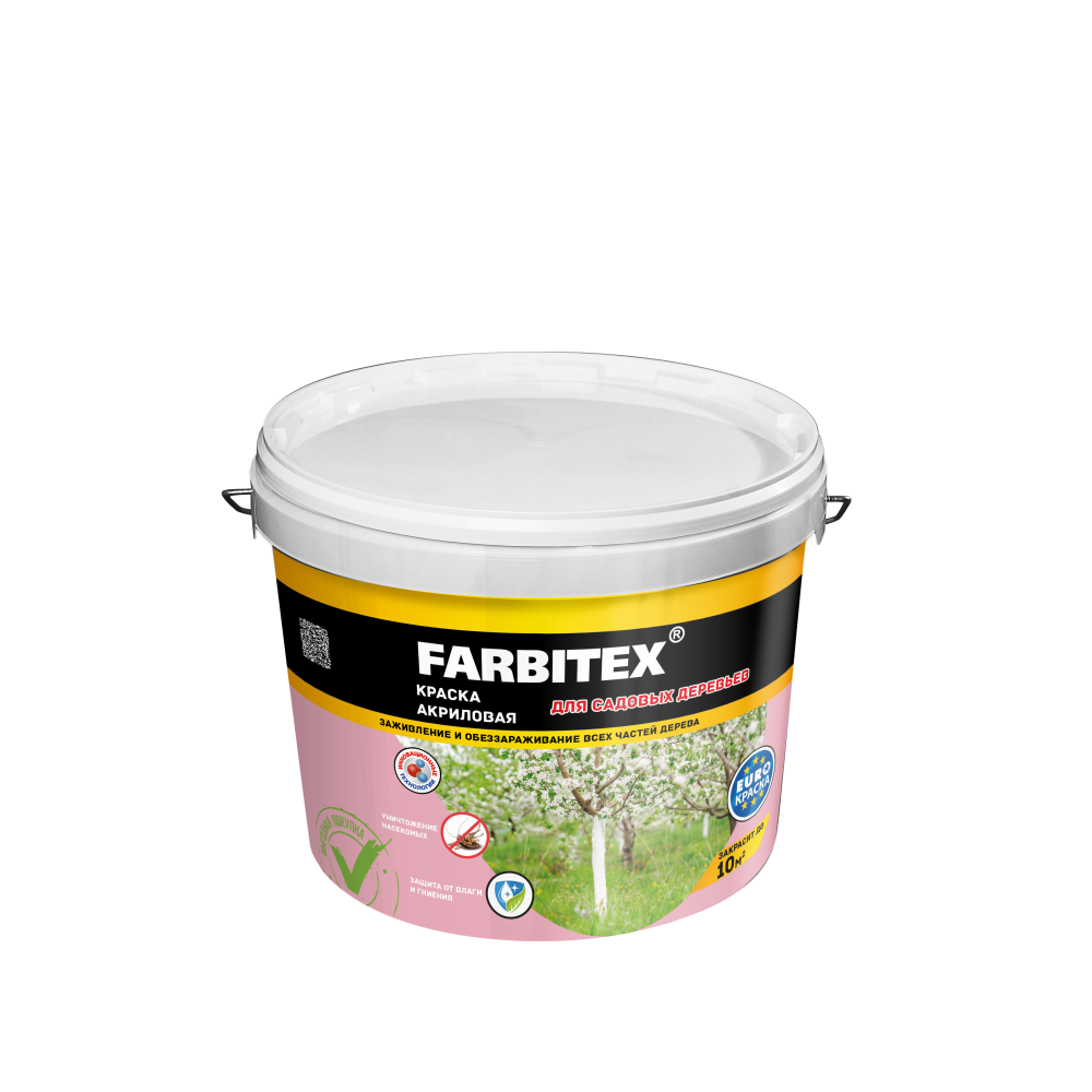 Краска для садовых деревьев FARBITEX / 4300008411 Краска FARBITEX белый