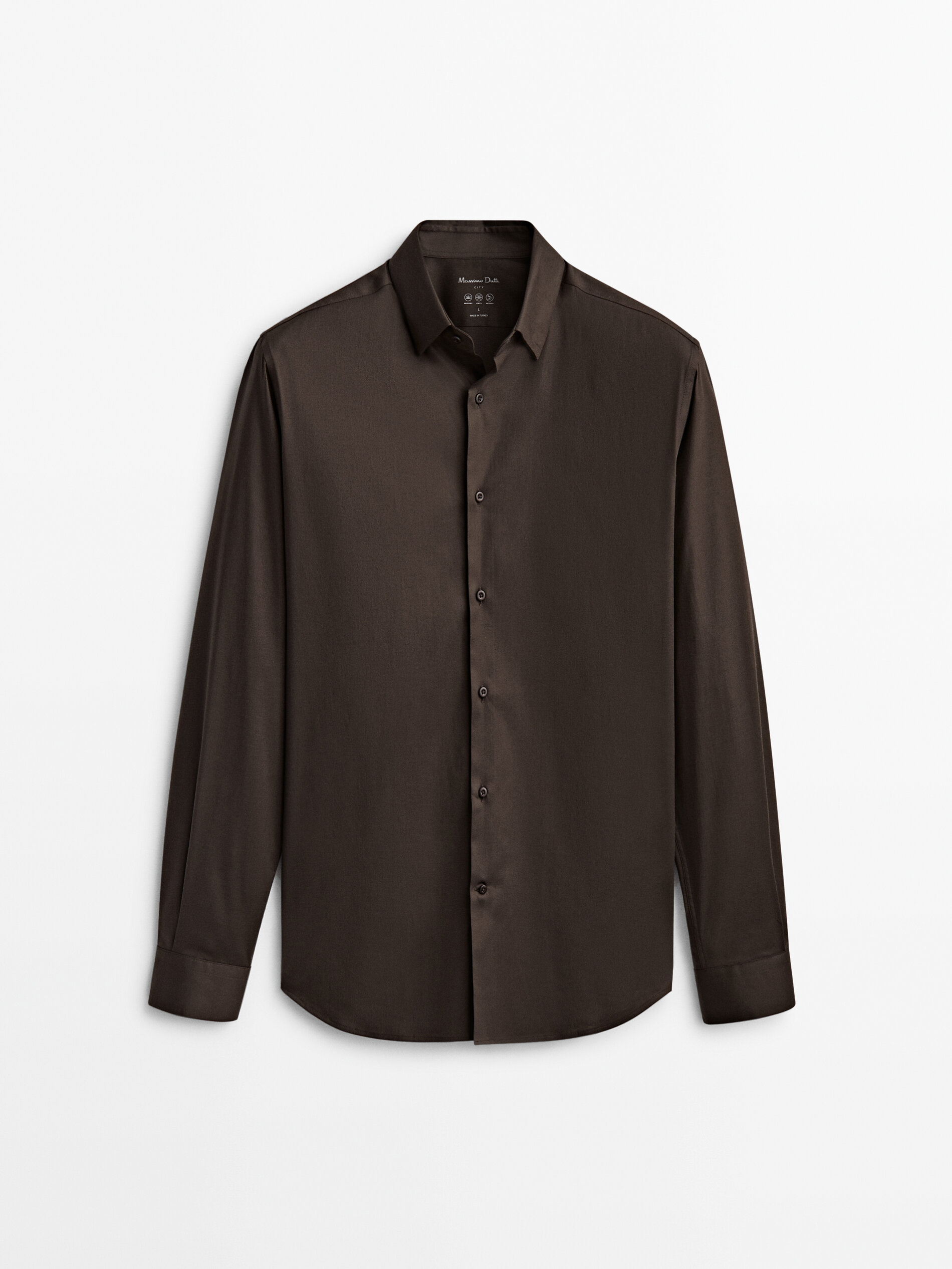 

Рубашка мужская Massimo Dutti 00166380700 коричневая XL, 00166380700