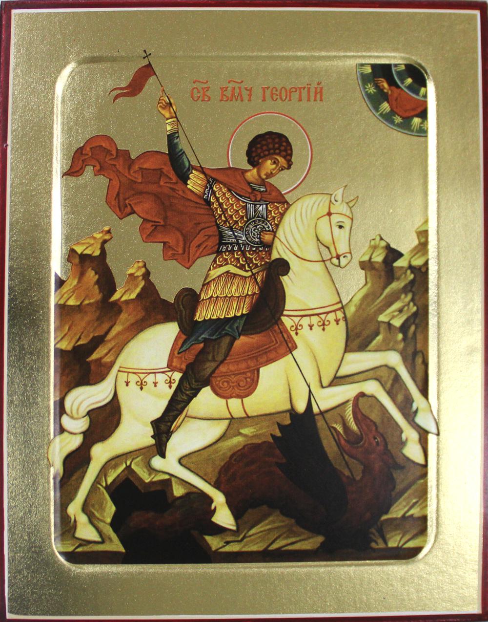 Икона великомученика Георгия Победоносца (на коне) на дереве: 125 х 160