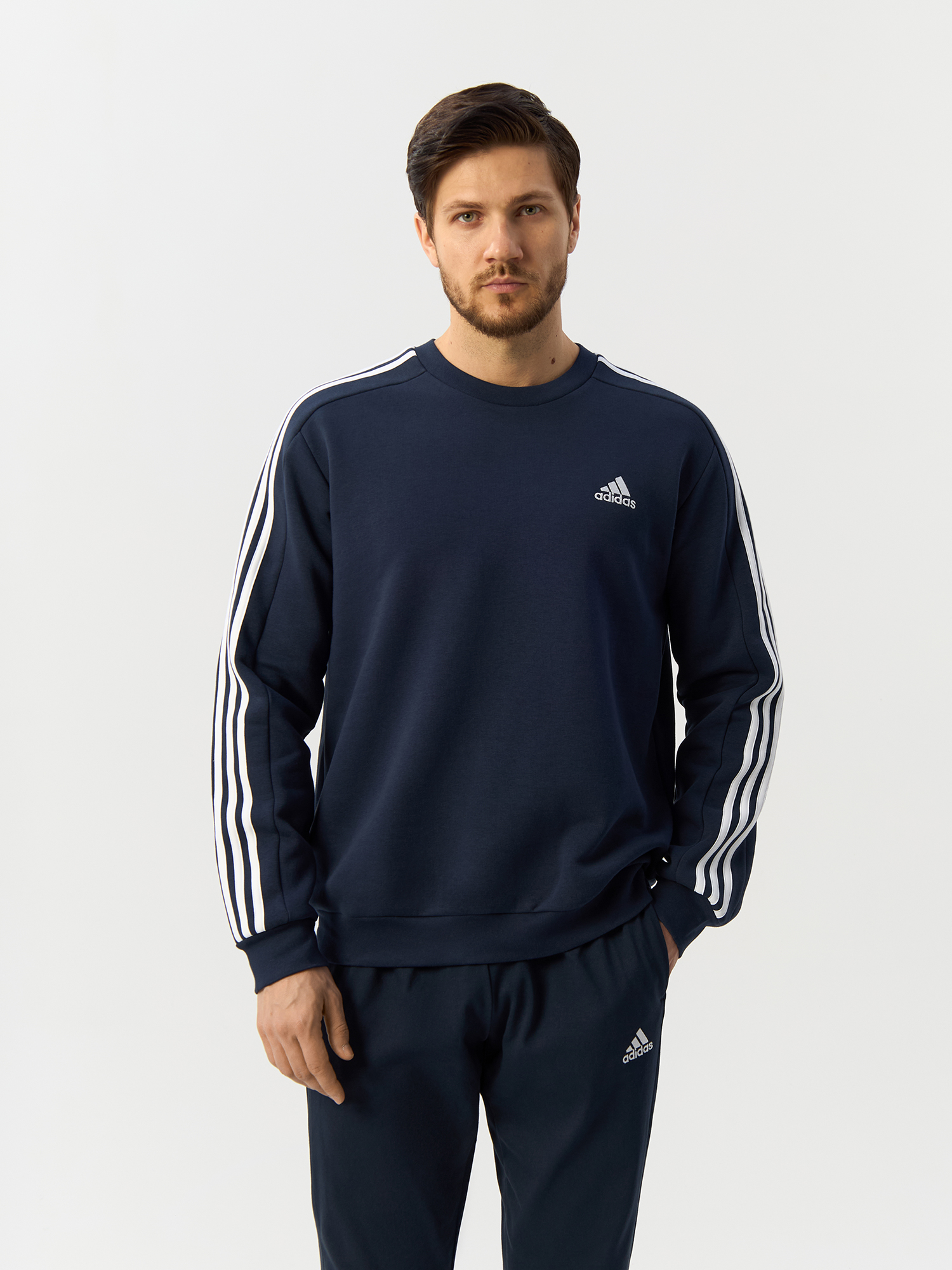 Свитшот мужской Adidas Herren Essentials 3-Streifen Sweatshirt IJ6469 синий 2XL 10989₽