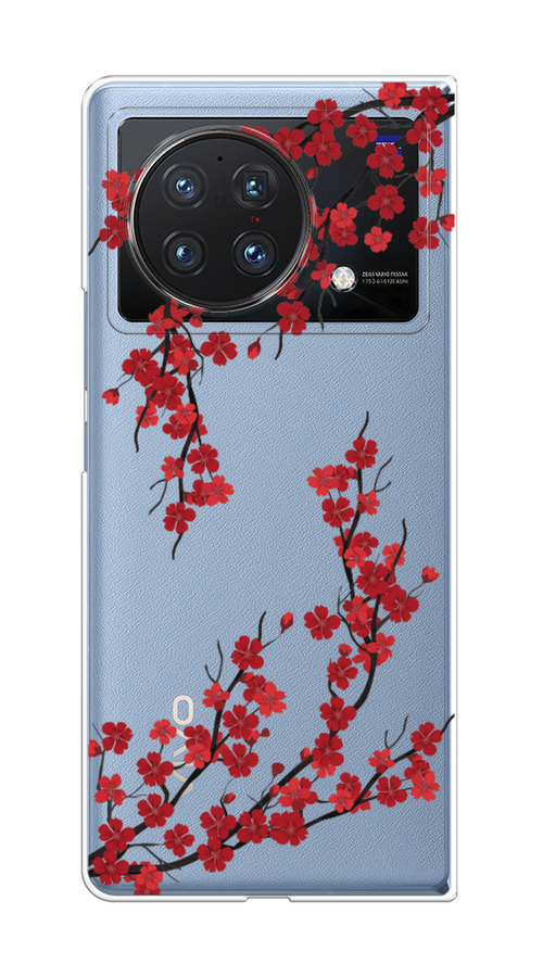 

Чехол на Vivo X Fold "Красная сакура", Красный;черный, 266750-2