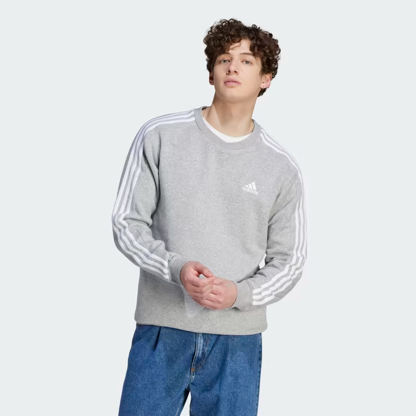 Свитшот мужской Adidas Herren Essentials 3-Streifen Sweatshirt IJ6470 серый 2XL 7990₽