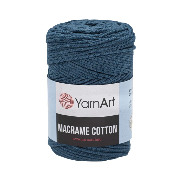 Пряжа для вязания YarnArt 'Macrame Cotton' 250г, 225м (хлопок) (789 синий), 4 мотка