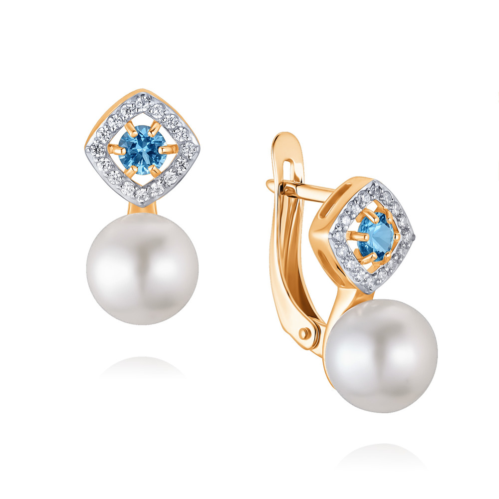 

Серьги из золота ADAMAS 24041824/01-А50Д-727, топаз/фианит/жемчуг культивированный, 24041824/01-А50Д-727