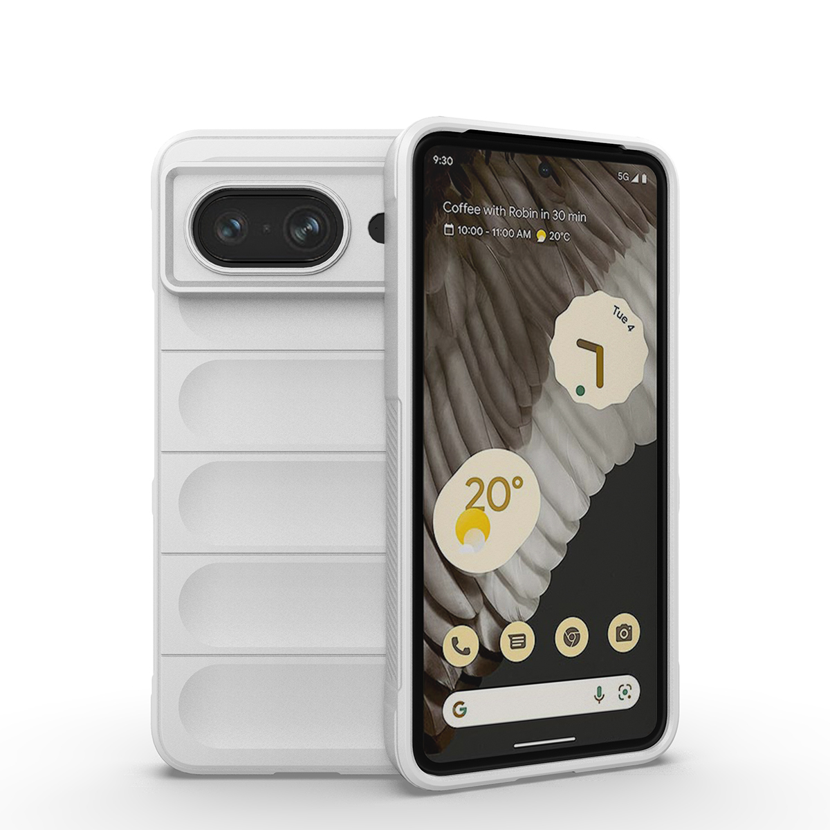 

Противоударный чехол Flexible Case для Google Pixel 8, белый, Flexible Case