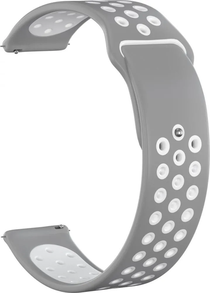 

Ремешок силиконовый GSMIN Sport Edition 22 для Xiaomi Imilab KW66 (Серо-белый)