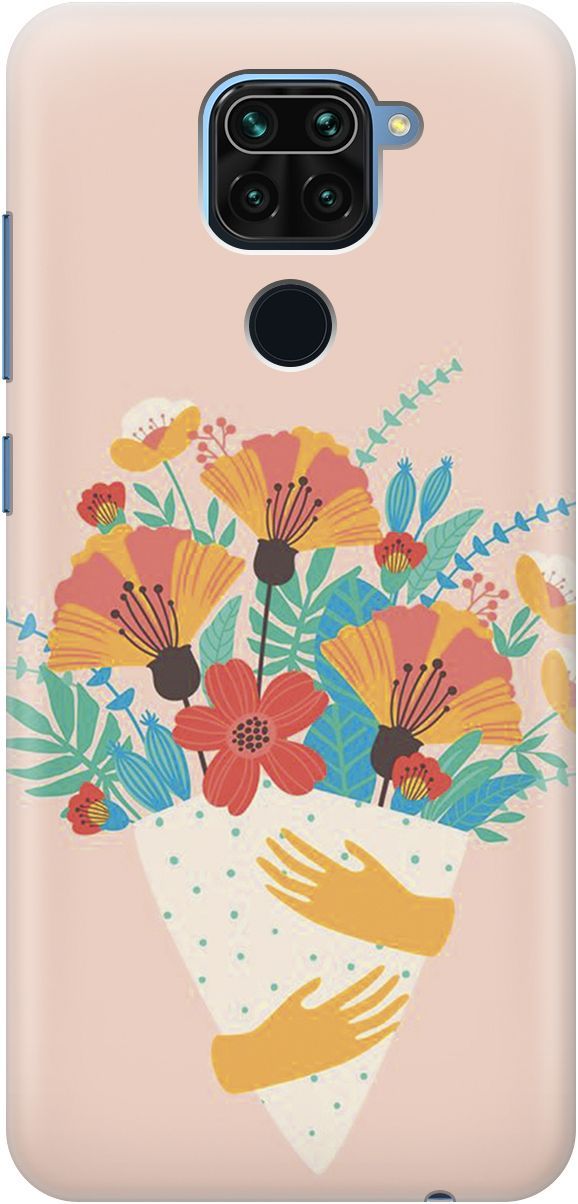 

Силиконовый чехол на Xiaomi Redmi Note 9 "Букет на розовом", Красный;розовый, 4803