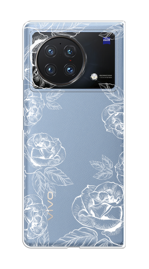 

Чехол на Vivo X Fold "Розы графика", Черный;серый, 266750-2