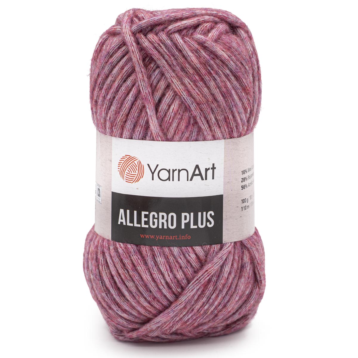 фото Пряжа yarnart 7731145_00015 allegro plus 702 тёмно-розовый меланж
