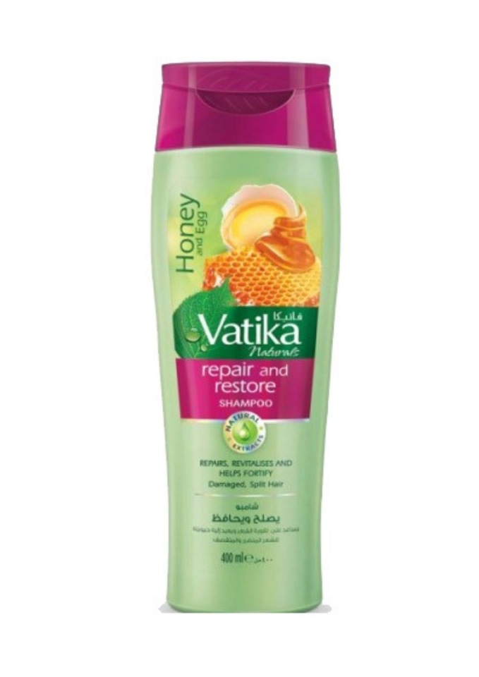 фото Шампунь для поврежденных волос vatika honey and egg repair & restore shampoo dabur 400 мл