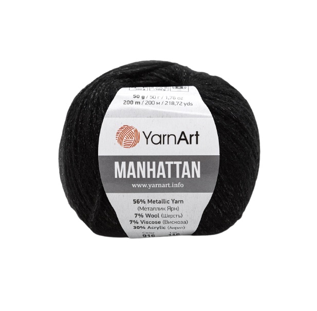 фото Пряжа yarnart 7731150_00010 manhattan 916 чёрный
