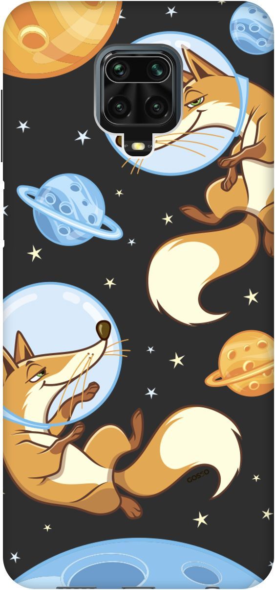 

Чехол на Xiaomi Redmi Note 9s "CosmoFoxes" черный, Черный;оранжевый, 2646