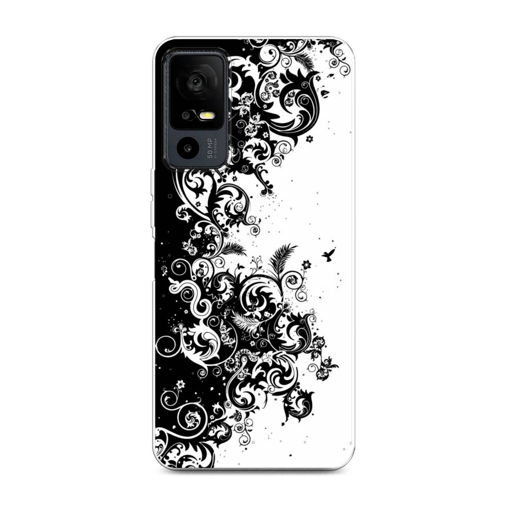 

Чехол на TCL 40R 5G "Черно белый узор", Белый;черный;серый, 291250-3