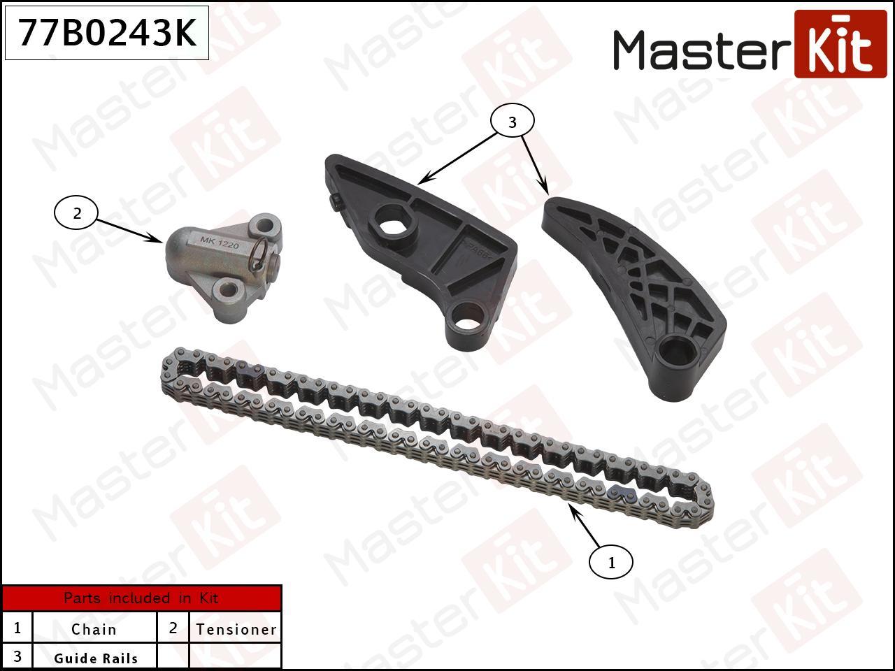 

Комплект Цепи Балансирного Вала Mitsubishi Outlander 2.4 4b12 07- MasterKit 77B0243K