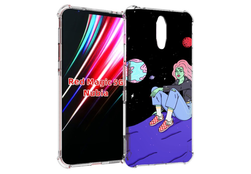

Чехол MyPads девушка-на-луне-мультик для ZTE Nubia Red Magic 1 5G, Прозрачный, Tocco