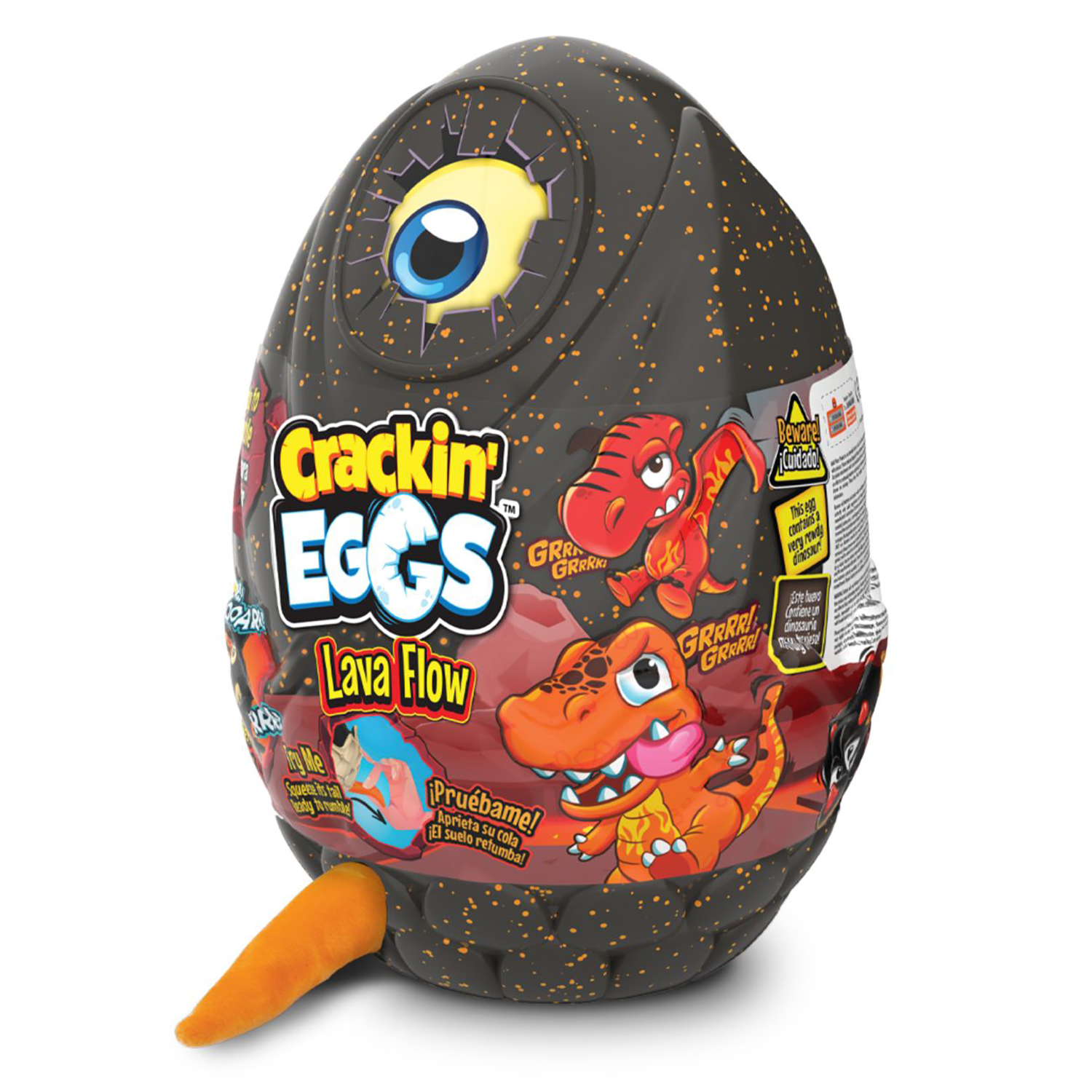 Мягкая игрушка Crackin' Eggs Динозавр оранжевый в яйце, серия Лава, 22 см дракон dragon эффект дыма откладывает яйца с проектором оранжевый