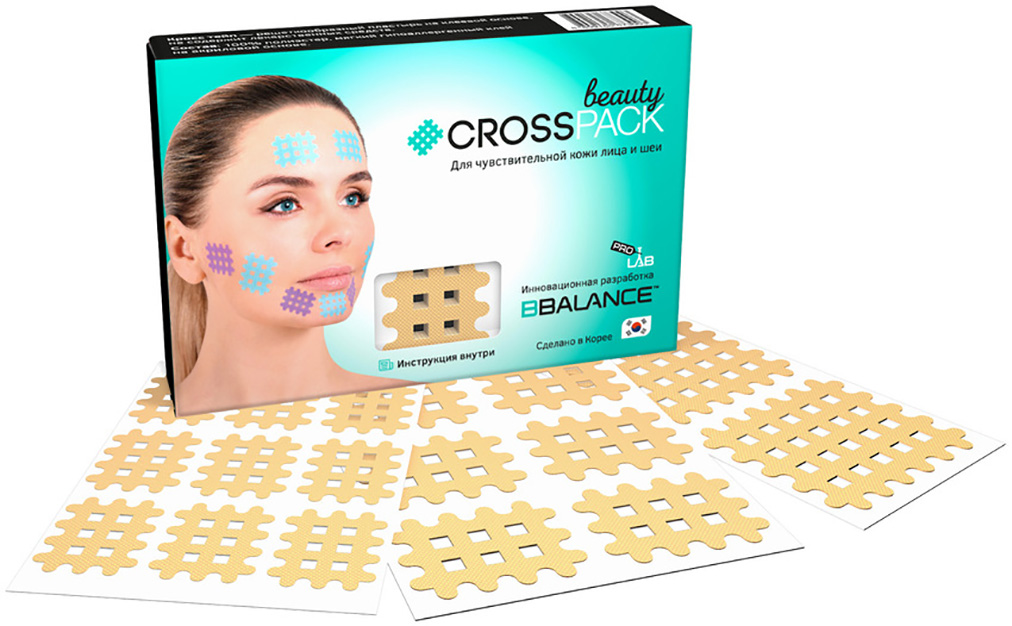 

Кросс тейпы для лица Cross Tape Beauty бежевый, набор 3 размера