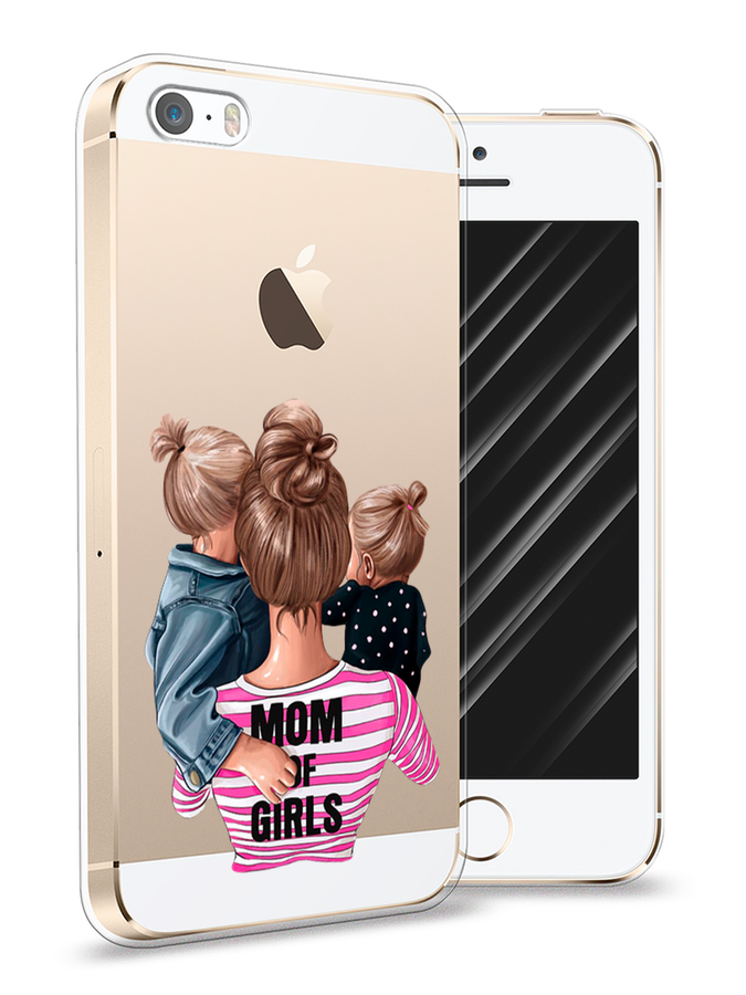 

Чехол Awog на Apple iPhone 5 / Айфон 5 "Mom of Girls", Разноцветный, 10350-6