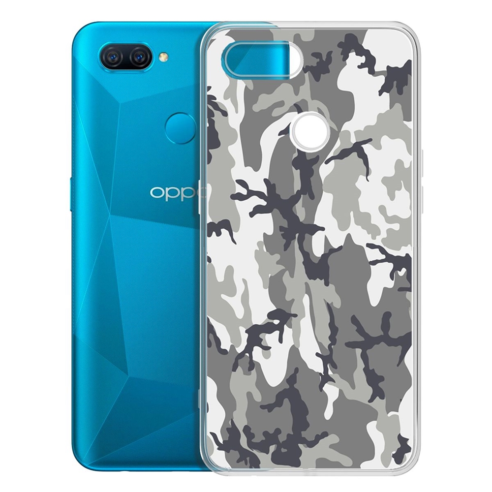 

Чехол-накладка Камуфляж серый для OPPO A12/A11k/A7/A5s, Прозрачный