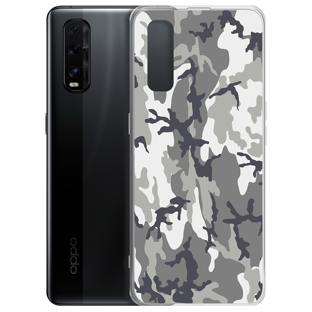 

Чехол-накладка Камуфляж серый для OPPO Find X2, Прозрачный