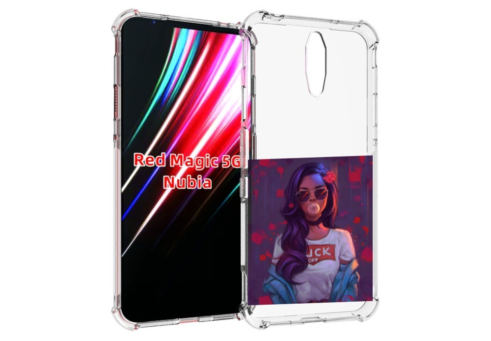 

Чехол MyPads девушка-с-жвачкой женской для ZTE Nubia Red Magic 1 5G, Прозрачный, Tocco