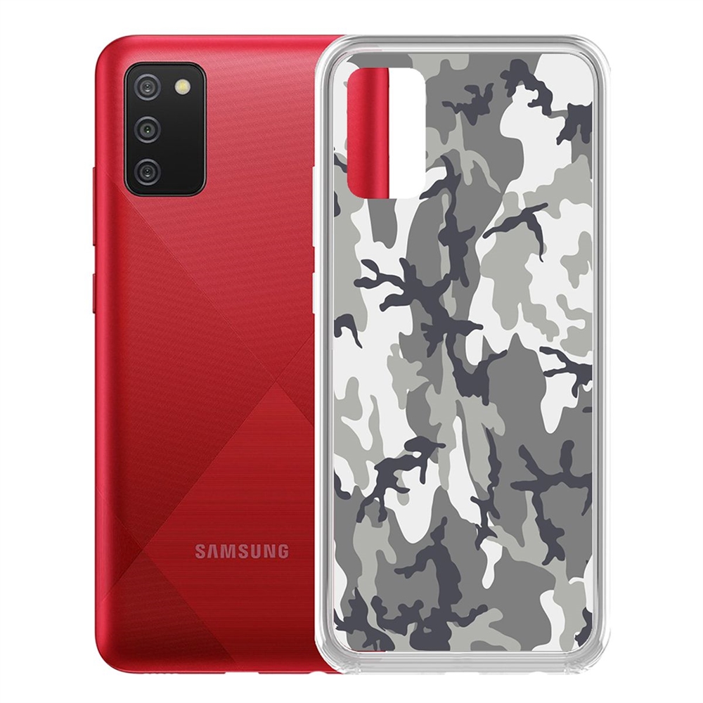 

Чехол-накладка Камуфляж серый для Samsung Galaxy A02s (A025), Прозрачный