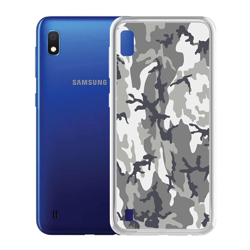 

Чехол-накладка Камуфляж серый для Samsung Galaxy A10 (A105), Прозрачный