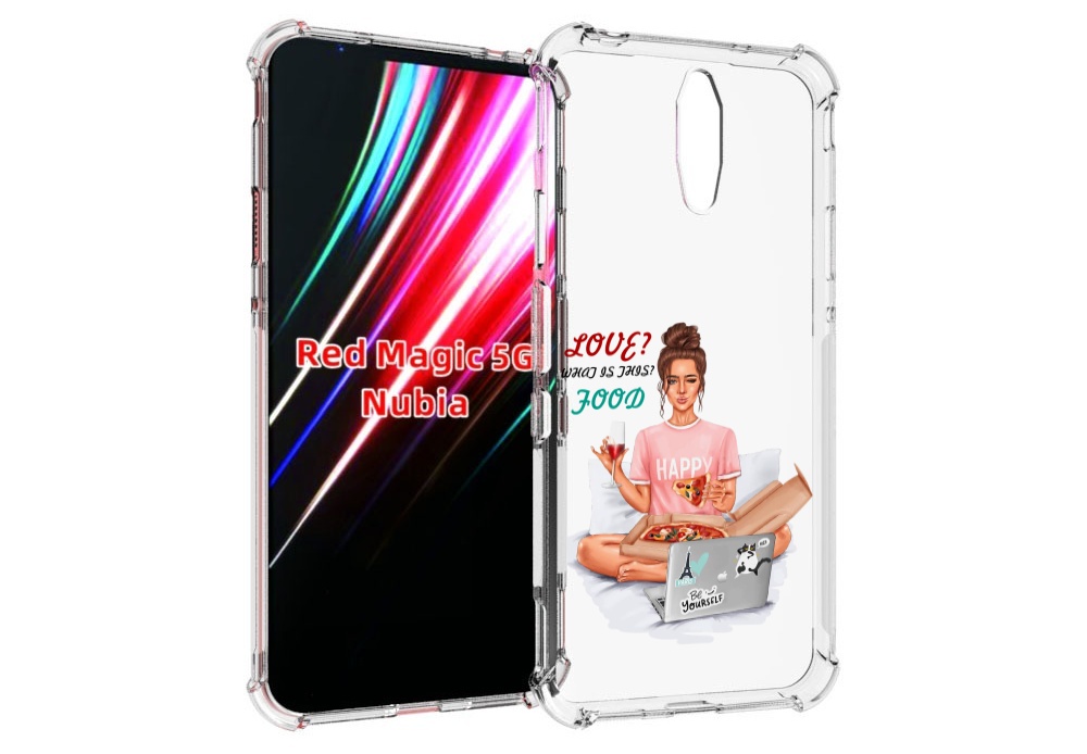 

Чехол MyPads девушка-с-ноутбуком женский для ZTE Nubia Red Magic 1 5G, Прозрачный, Tocco