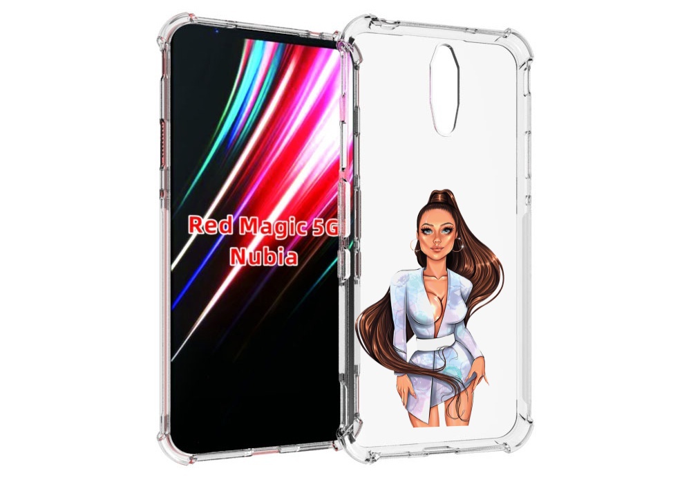 

Чехол MyPads девушка-с-очень-длинными-волосами женский для ZTE Nubia Red Magic 1 5G, Прозрачный, Tocco