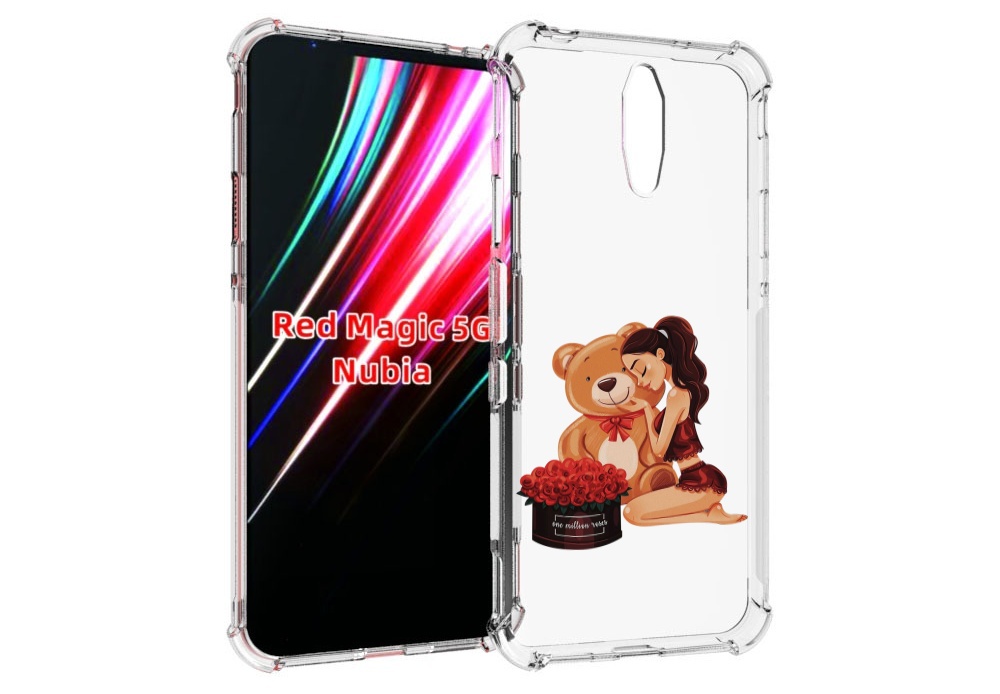 

Чехол MyPads девушка-с-подарками женский для ZTE Nubia Red Magic 1 5G, Прозрачный, Tocco