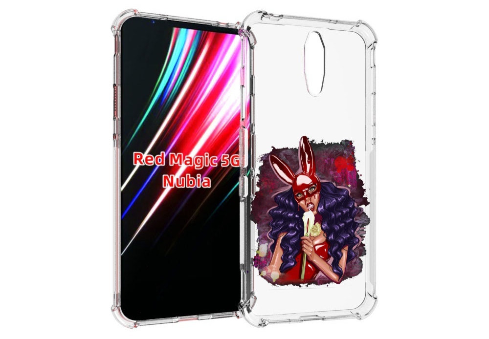 

Чехол MyPads девушка-с-текучей-маской женский для ZTE Nubia Red Magic 1 5G, Прозрачный, Tocco