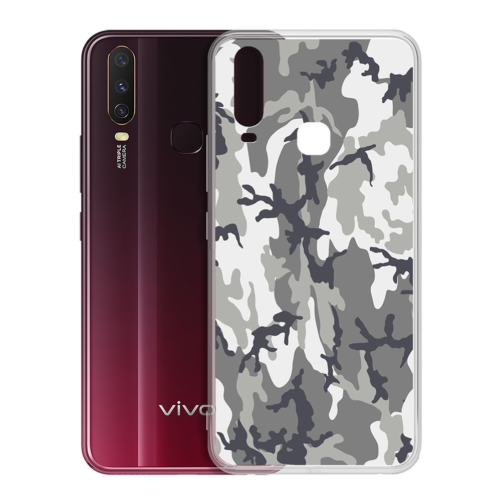 

Чехол-накладка Камуфляж серый для Vivo Y11/Y12/Y17, Прозрачный