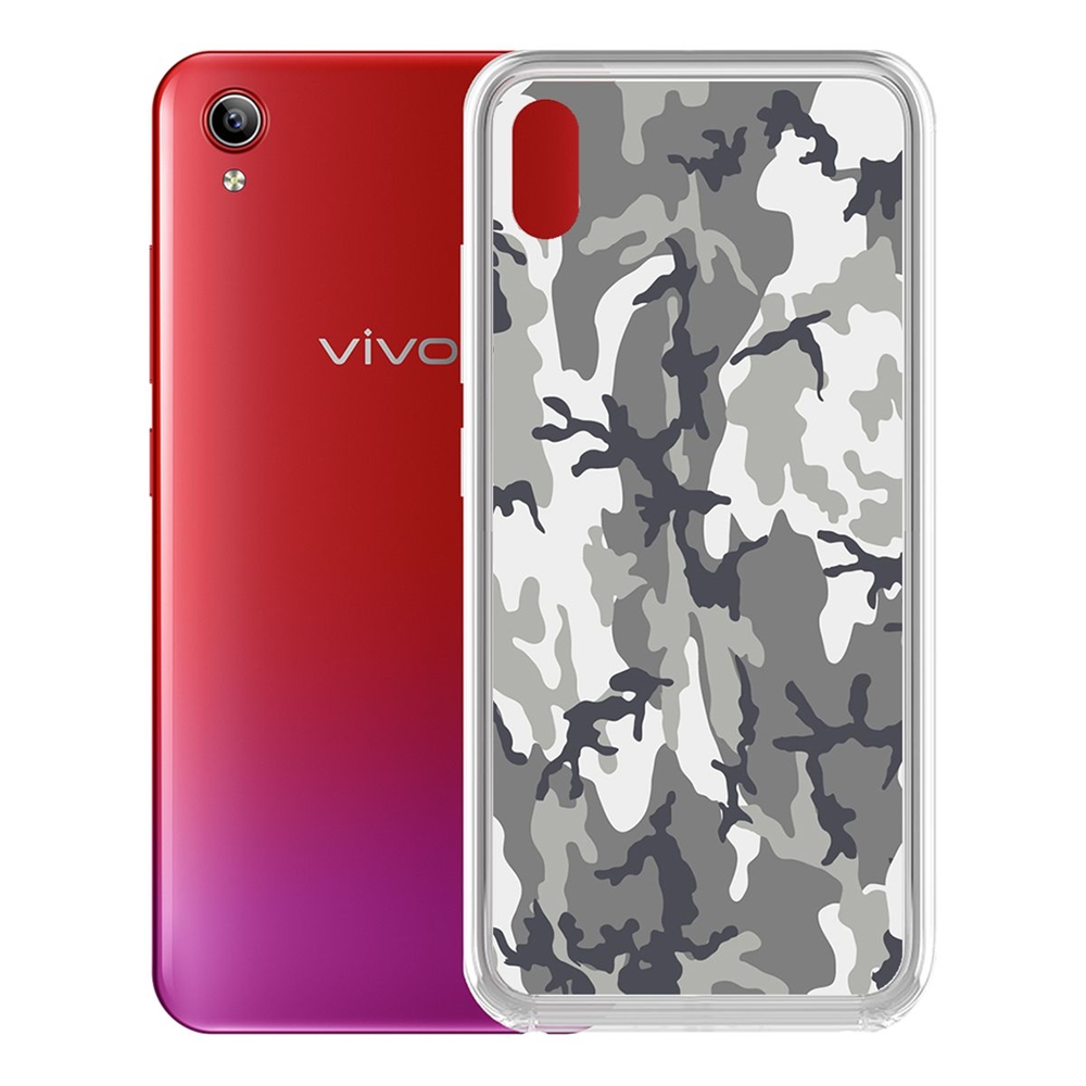 Чехол-накладка Камуфляж серый для Vivo Y91C