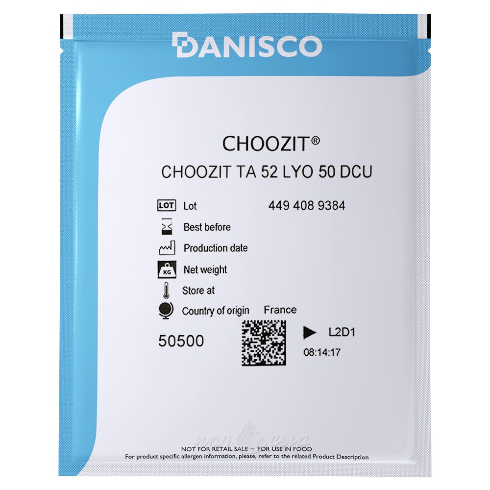 Закваска для сыра Danisco термофильная TA 50, 52, 54 - 25 DCU на 500 литров молока