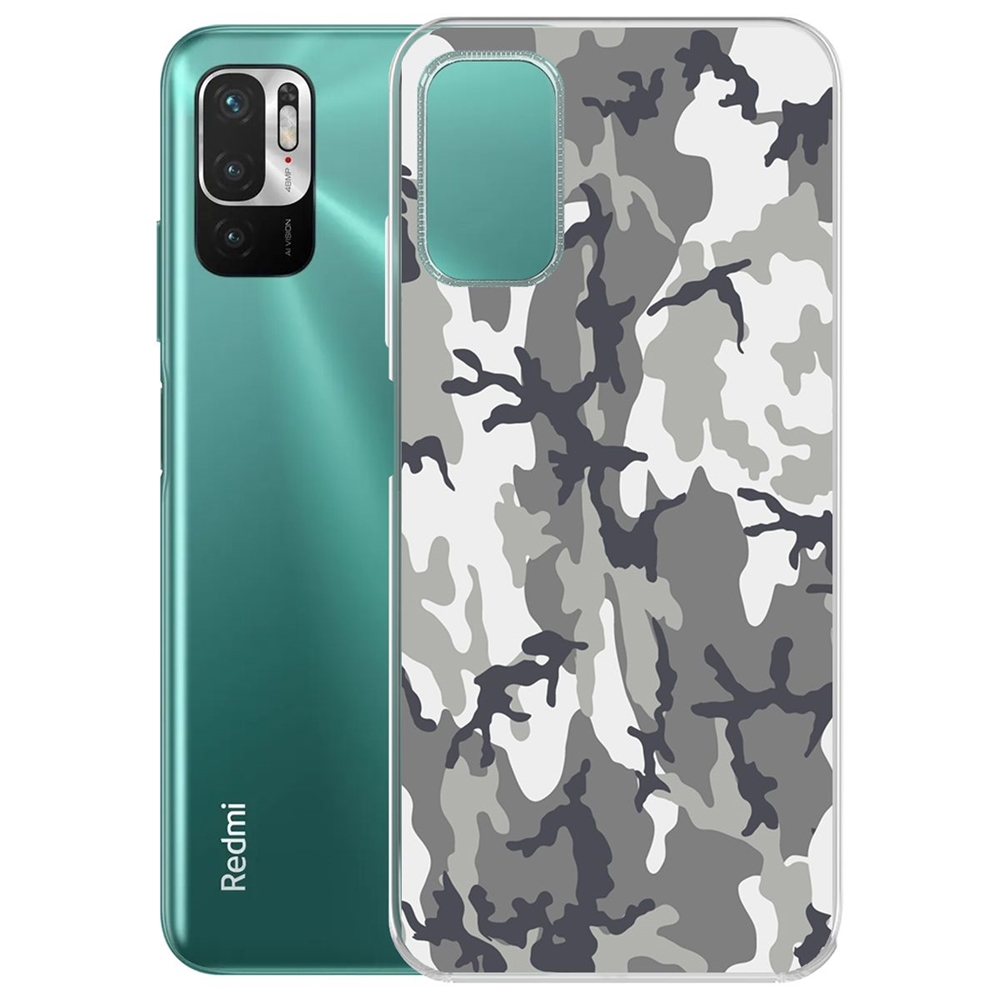 

Чехол-накладка Камуфляж серый для Xiaomi Redmi Note 10T/ Poco M3 Pro, Прозрачный