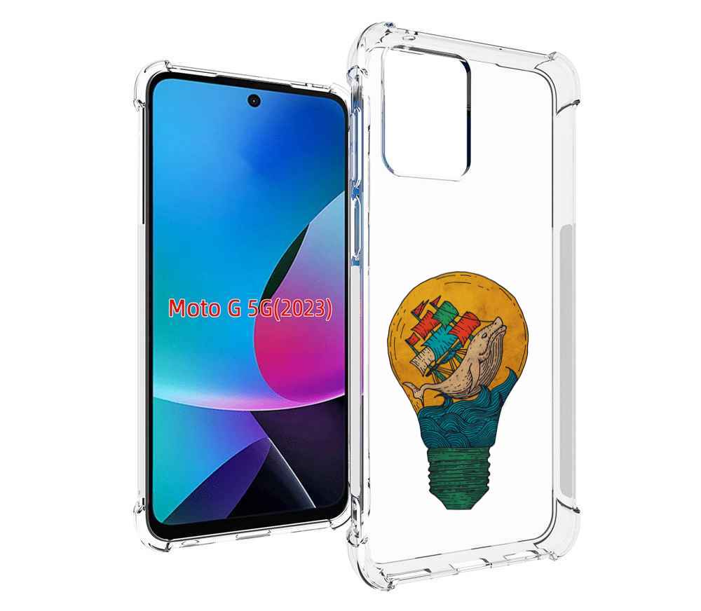 Чехол MyPads кит в лампочке с парусами для MOTO G 5G 2023