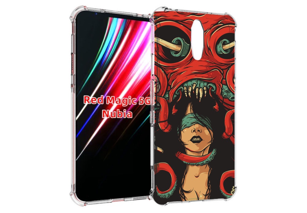 

Чехол MyPads девушку-съедает-осьминог для ZTE Nubia Red Magic 1 5G, Прозрачный, Tocco
