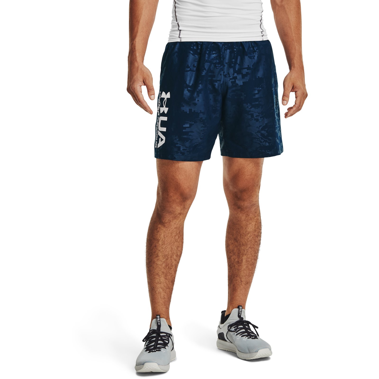 фото Шорты мужские under armour woven emboss shorts синие l