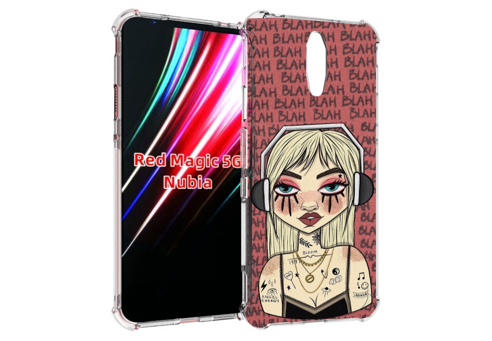Чехол MyPads дерзкая-девушка-в-наушниках женский для ZTE Nubia Red Magic 1 5G