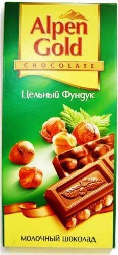 

Шоколад Alpen Gold молочный цельный фундук 200 г