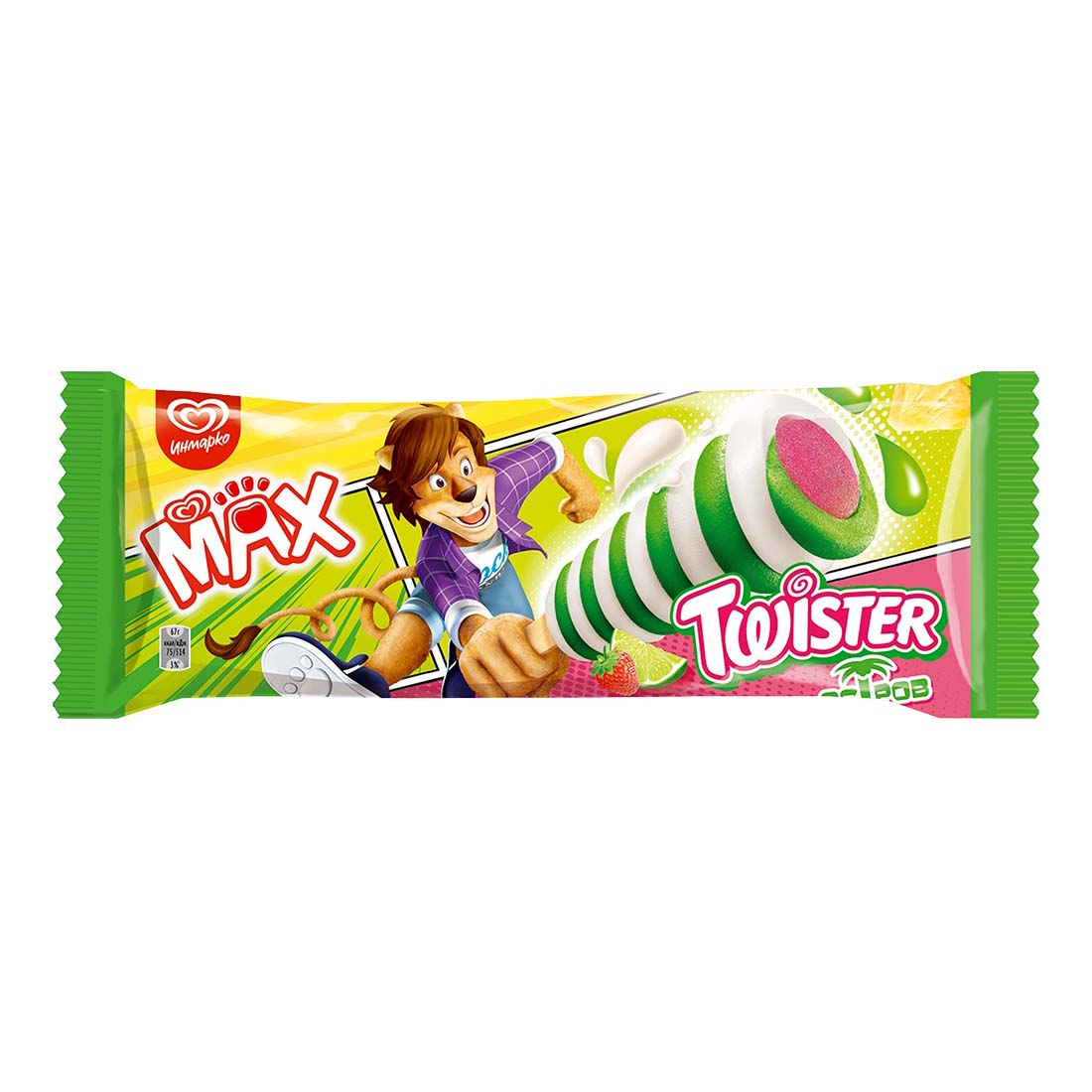 фото Фруктовый лед max twister остров клубника-ананас сзмж 67 г