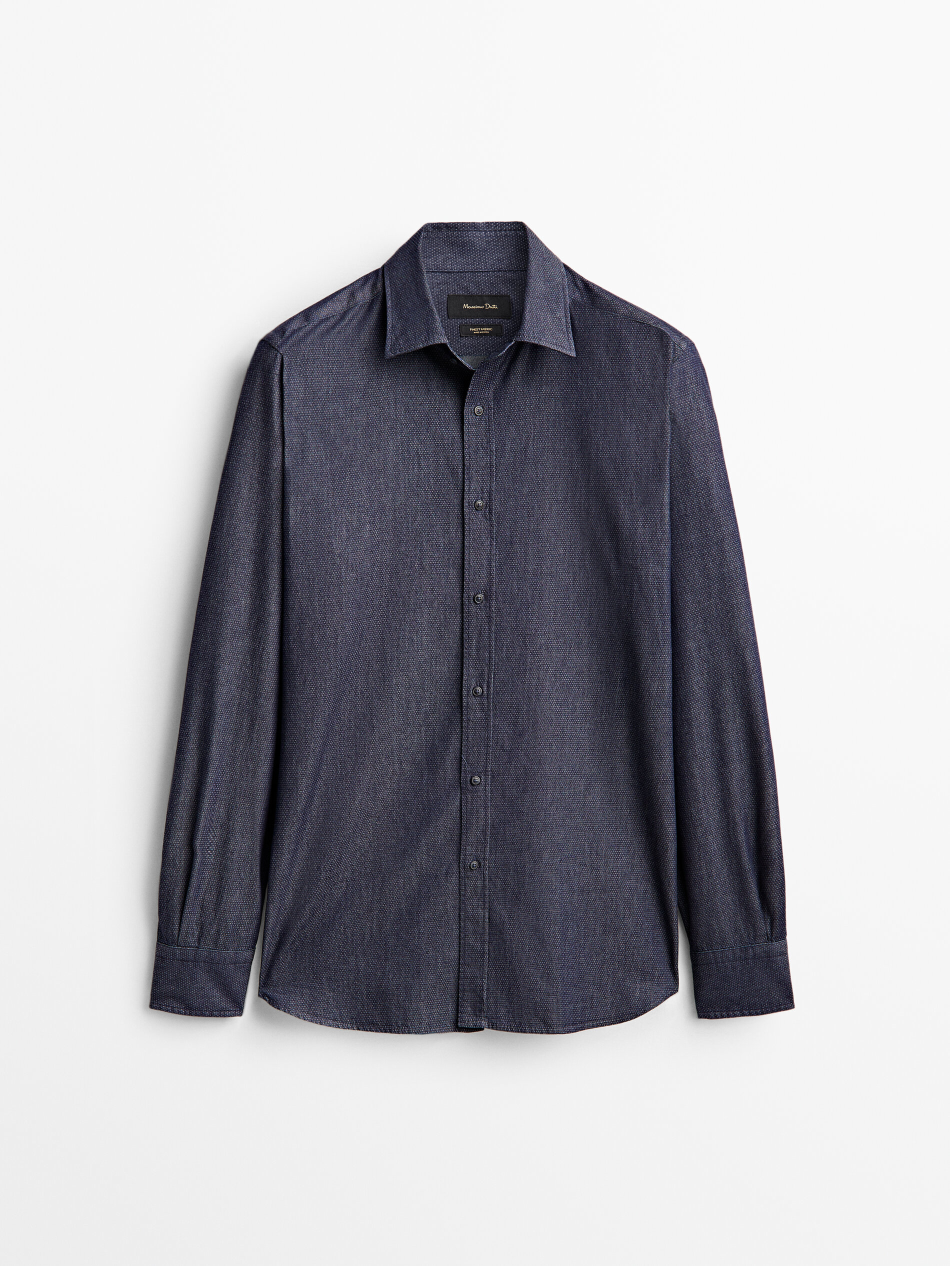 

Рубашка мужская Massimo Dutti 00120327427 синяя S, 00120327427