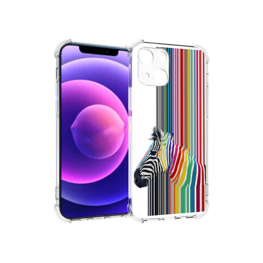 

Чехол MyPads Tocco для Apple iPhone 13 mini радужная зебра (PT162959.608.565), Прозрачный, Tocco