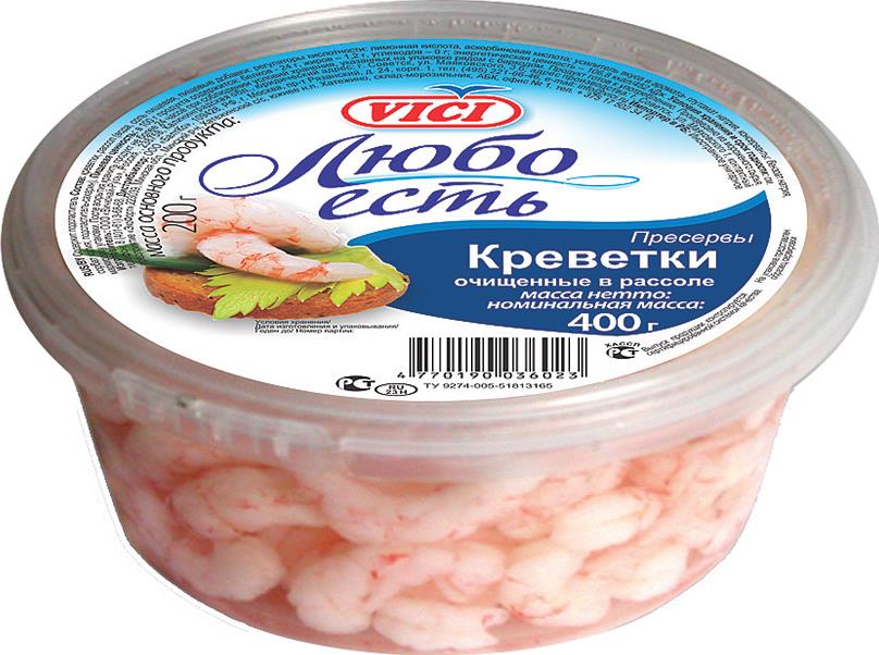 

Креветки Vici Любо есть очищенные в рассоле 400 г